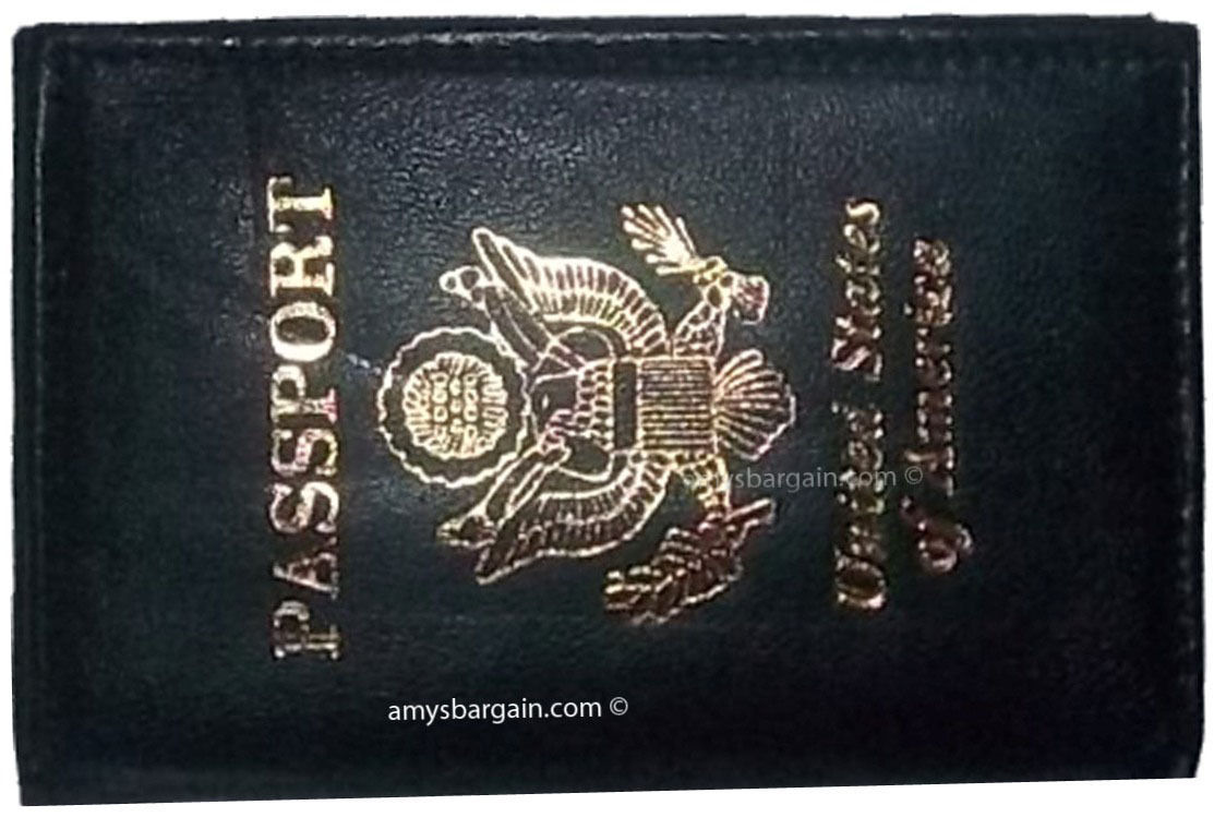 USA leather passport cover black unbranded new passport and credit card case - Image 7