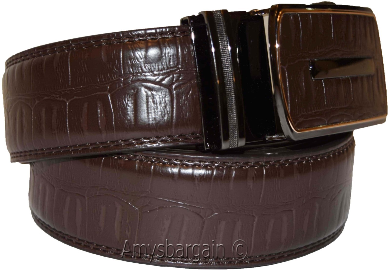 Men's belt alligator skin printed crocodile print leather men's new dress belt - Image 13