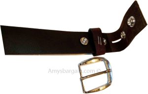 New Belt Strap Snap on Cowhide One Piece Leather Unisex Belt New Brown BNWT - Image 16