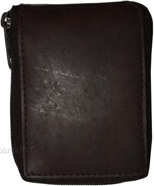 New men's Zip around leather wallet Men's billfold wallet new Brown/Tan bi fold. - Image 13