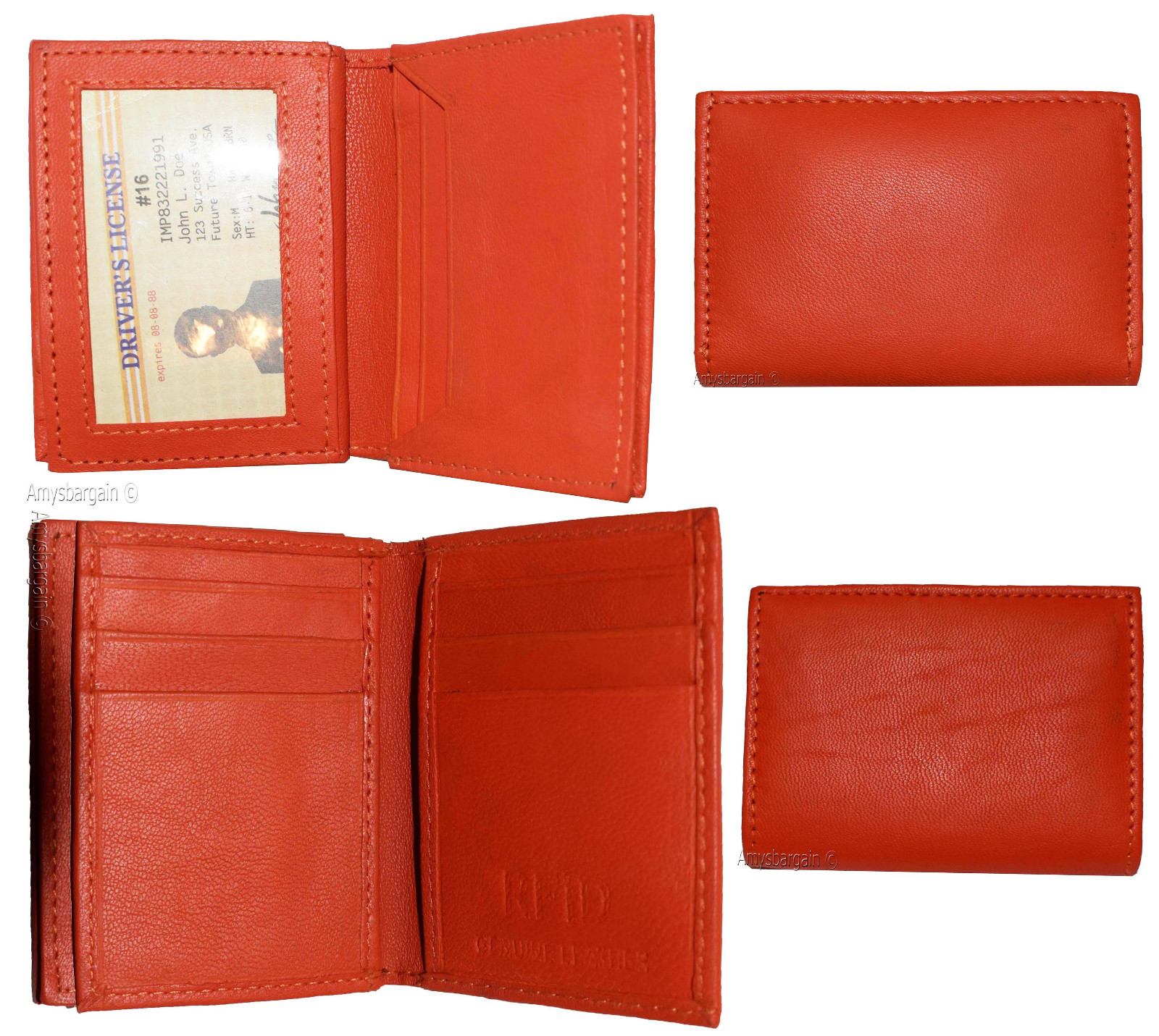 RFID card case leather business credit card id genuine leather 40 card holder - Image 14