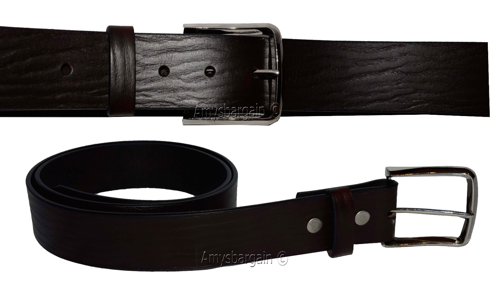 men's belt, up to 48" solid leather belt. men's brown casual strong leather belt - Image 14