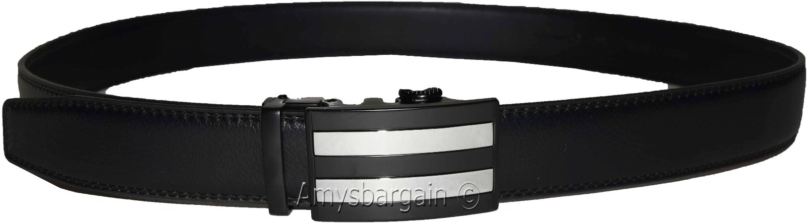 men's casual belt genuine leather dress auto lock men's black quick lock belt nw - Image 19