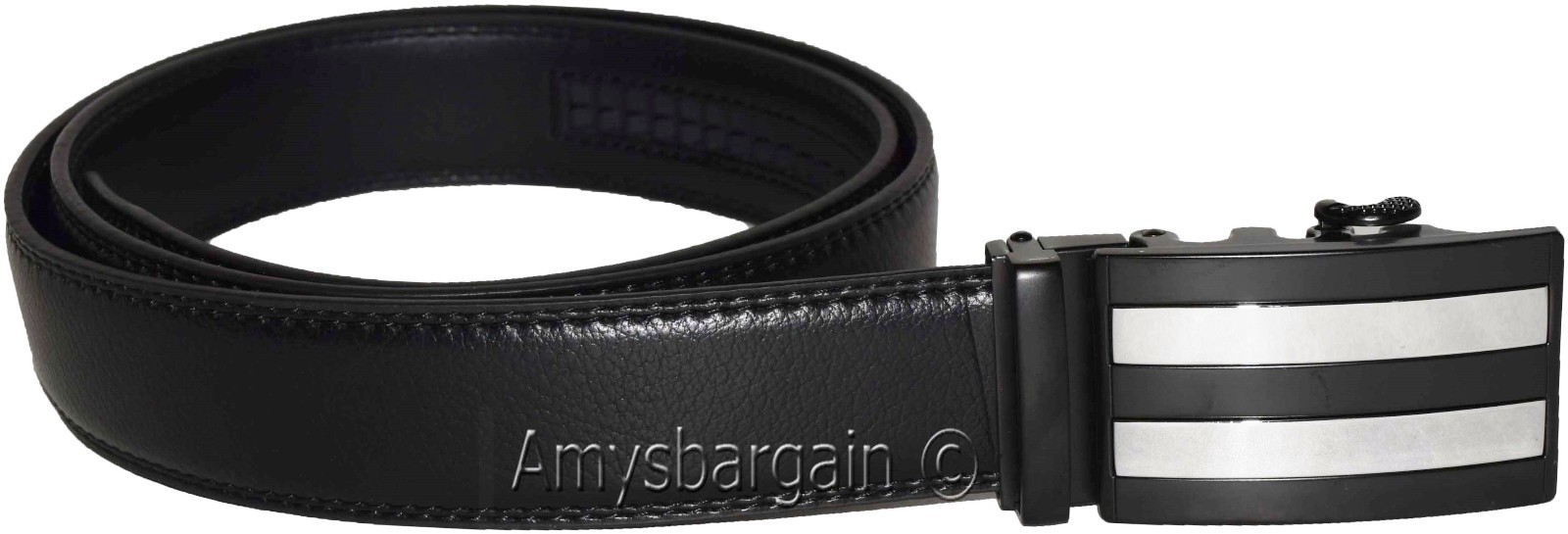 men's casual belt genuine leather dress auto lock men's black quick lock belt nw - Image 14
