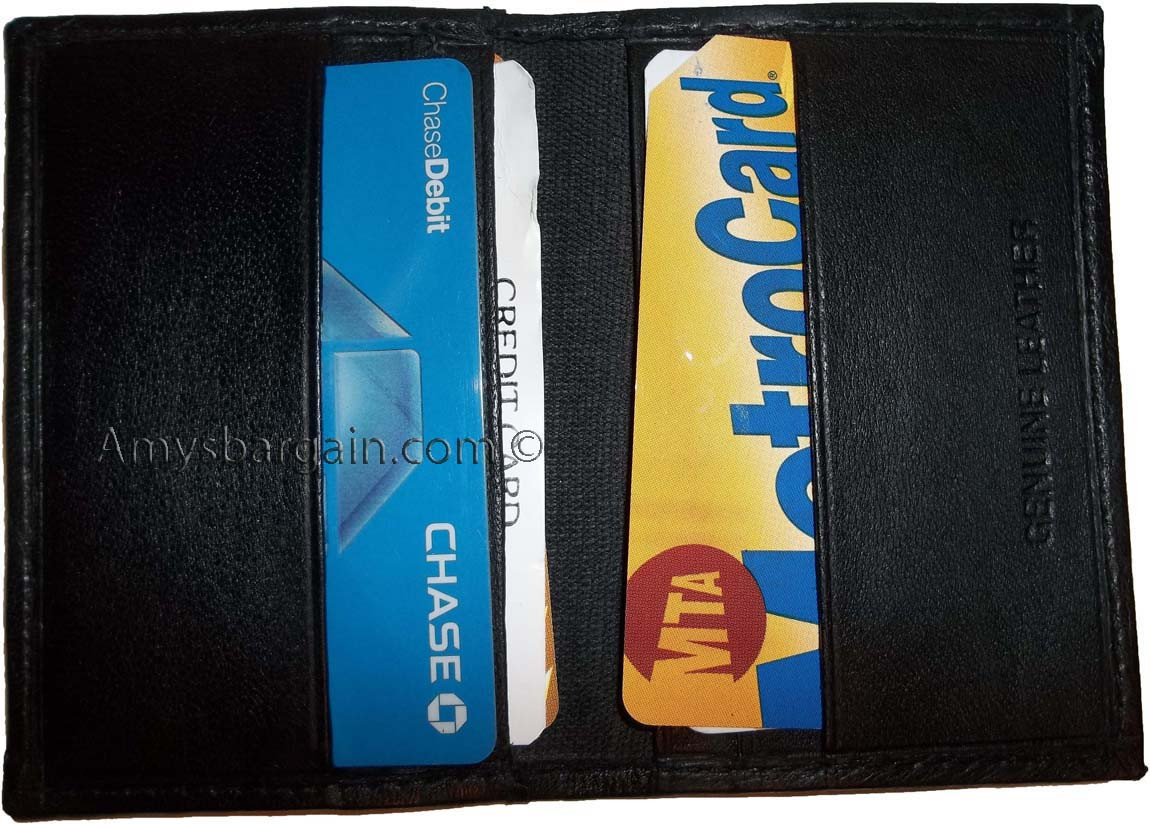 Woman and man's skinny leather business and credit card holder 7 card case bnwt - Image 3