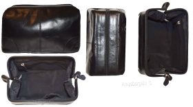 Women/Man's Large Leather Grooming bag Cosmetic Make up case toiletry case New 1