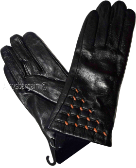 Women's Gloves Size (M) Leather Dress Gloves Warm Black Winter Leather Gloves