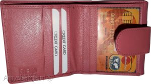 Women’s RFID pink wallet leather wallet Ladies Compact ID bills coin card case - Image 6