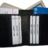 Women's soft leather Bifold wallet 2billfold 12 Credit Card Black leather wallet