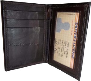 leather business credit card space 2 IDs 2 zip pockets 1 bill pocket brand new - Image 13
