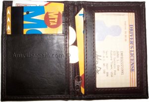 leather business credit card space 2 IDs 2 zip pockets 1 bill pocket brand new - Image 10