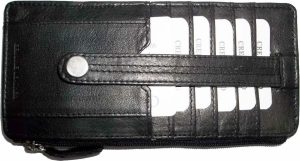 leather slim multiple card organizer credit card bill id wallet zip change purse - Image 10