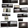 lot of 12 new men's soft leather brown billfold wallet 9 credit atm card 2 id bn