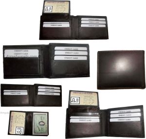 lot of 12 new men's soft leather brown billfold wallet 9 credit atm card 2 id bn - Image 6