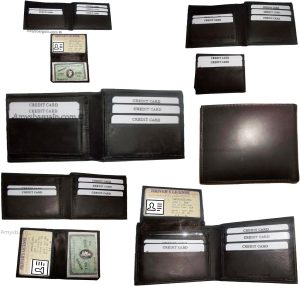 lot of 12 new men's soft leather brown billfold wallet 9 credit atm card 2 id bn - Image 7