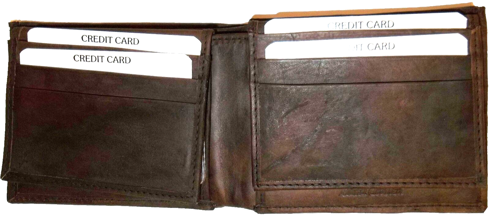 lot of 2 man's wallet bi fold leather wallet 12 credit cards 2 IDs suede lined - Image 7
