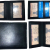 lot of 2 new slim leather credit card picture holder, 2 id windows new