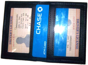 lot of 2 new slim leather credit card picture holder, 2 id windows new - Image 3