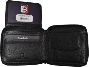 lot of 4 Fiza NY genuine leather men's black wallet zip around wallet in box bn - Image 5
