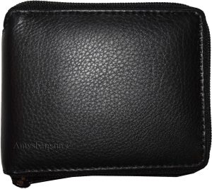 lot of 4 Fiza NY genuine leather men's black wallet zip around wallet in box bn - Image 7