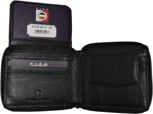 lot of 4 Fiza NY genuine leather men's black wallet zip around wallet in box bn - Image 8