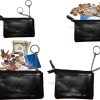 lot of 4 leather change purse ladies wallet black mini pocket zip coin case bn