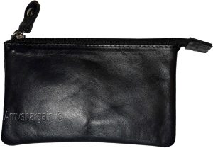 lot of 4 leather change purse ladies wallet black mini pocket zip coin case bn - Image 7