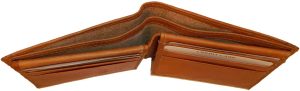 lot of 4 man's bifold leather new tan wallet 12 credit cards 2 ids 2 bill slots - Image 8
