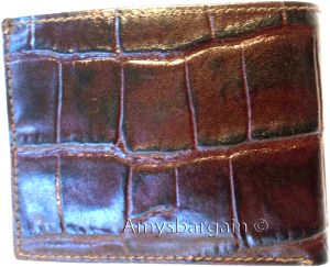 lot of 5 crocodile skin printed leather man's bifold wallet id 2 bill slots new - Image 12