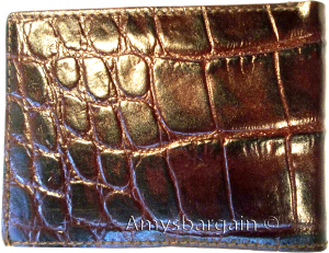 lot of 5 crocodile skin printed leather man's bifold wallet id 2 bill slots new - Image 4