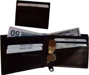 man's leather wallet 3 bill pockets 10 credit card spaces new man's wallet - Image 11
