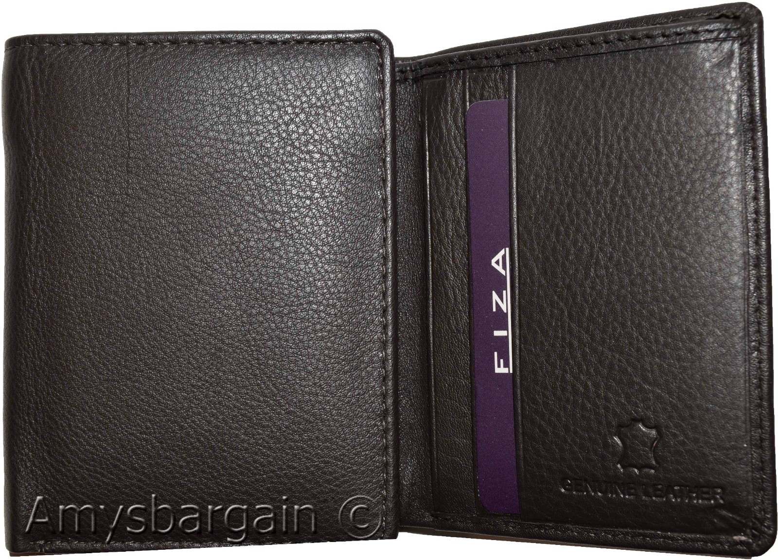 man's trifold wallet fiza ny leather 6 credit cards 2 bill slots brnd new in box - Image 4