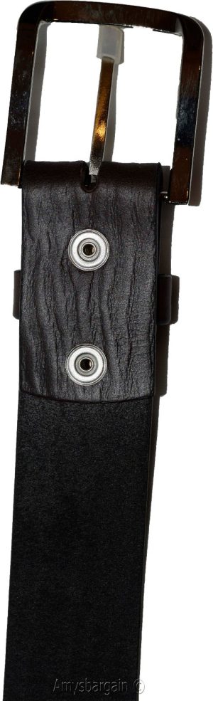 men's belt, up to 48" solid leather belt. men's brown casual strong leather belt - Image 5