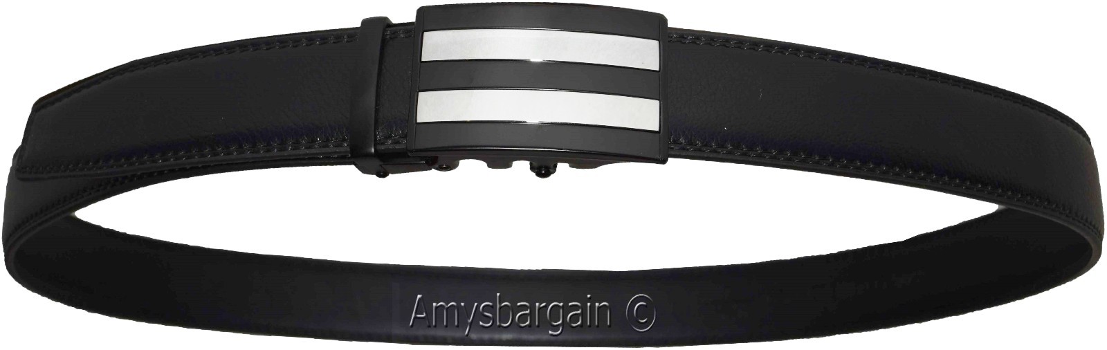 men's casual belt genuine leather dress auto lock men's black quick lock belt nw - Image 4