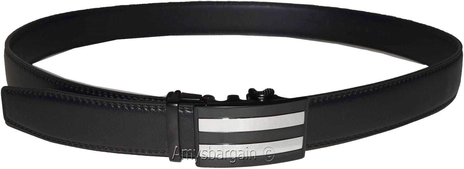 men's casual belt genuine leather dress auto lock men's black quick lock belt nw - Image 6
