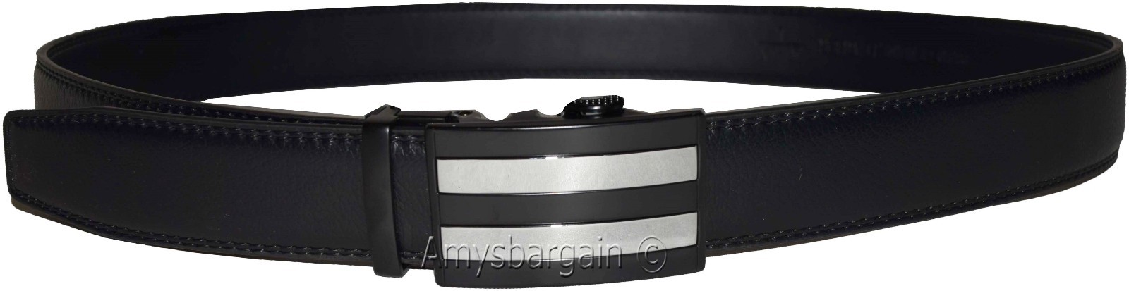 men's casual belt genuine leather dress auto lock men's black quick lock belt nw - Image 7