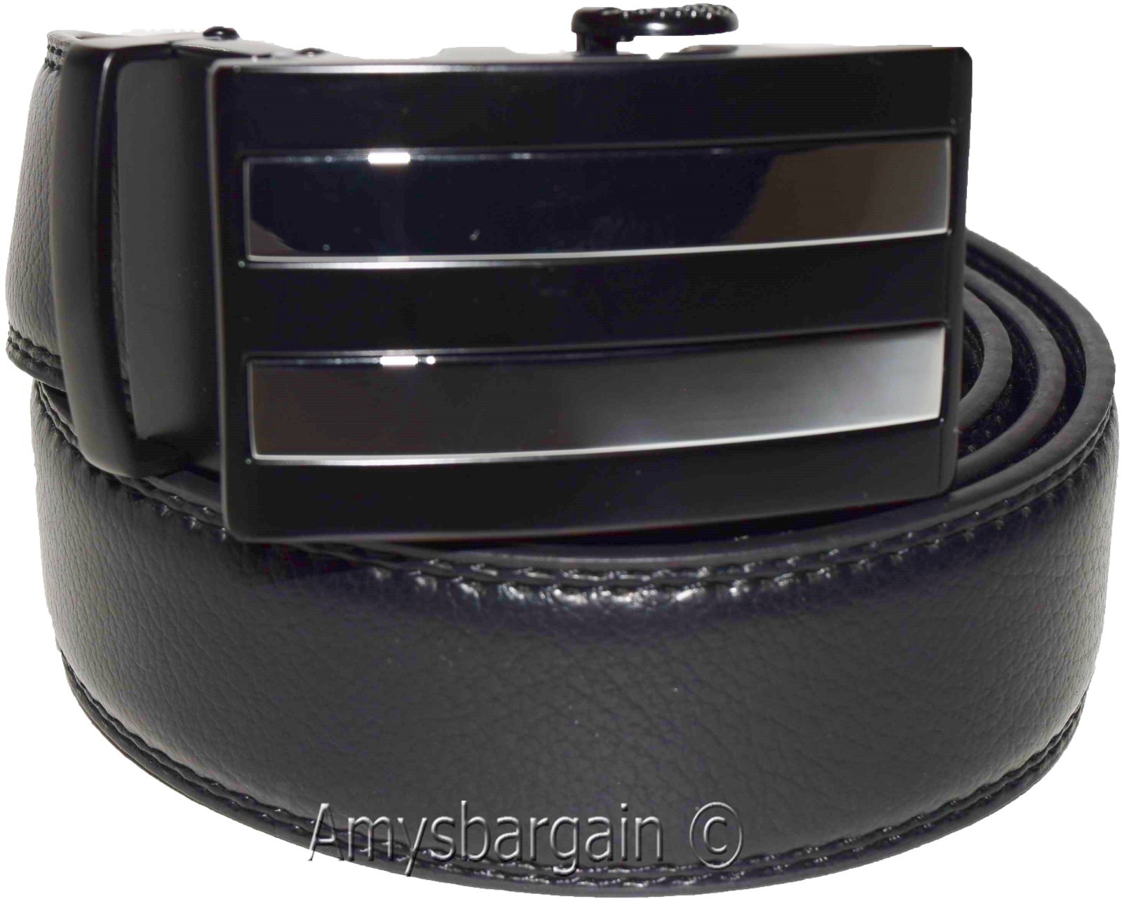 men's casual belt genuine leather dress auto lock men's black quick lock belt nw - Image 9