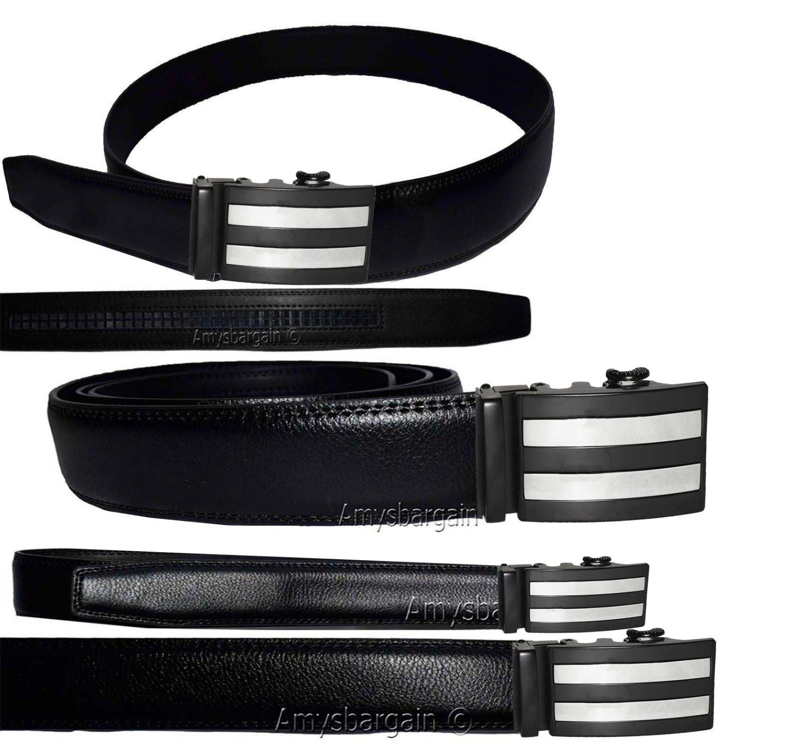 men's casual belt genuine leather dress auto lock men's black quick lock belt nw
