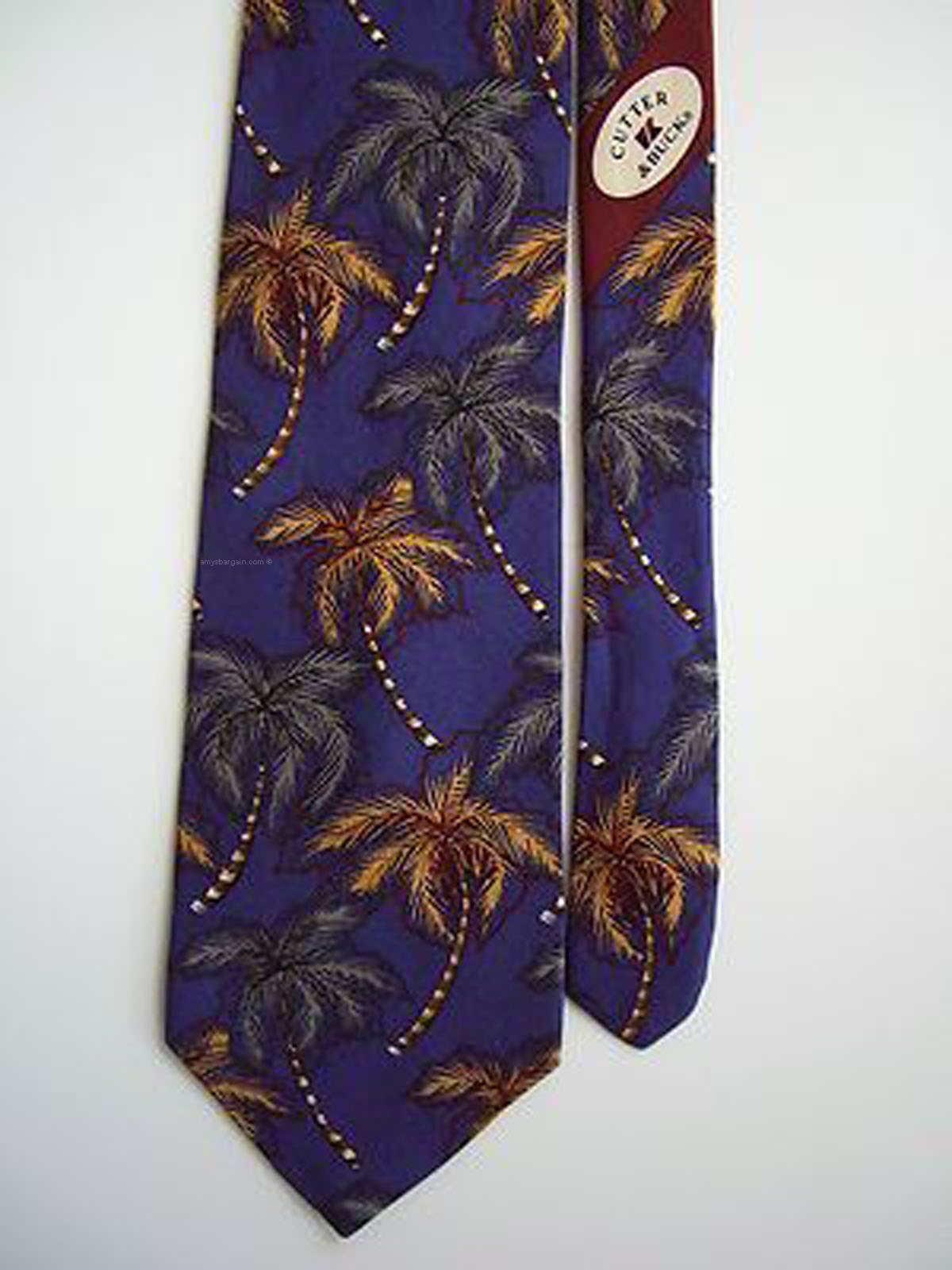 men's designer ties cutter & buck tie 100% silk tie neck wear made in USA floral - Image 11