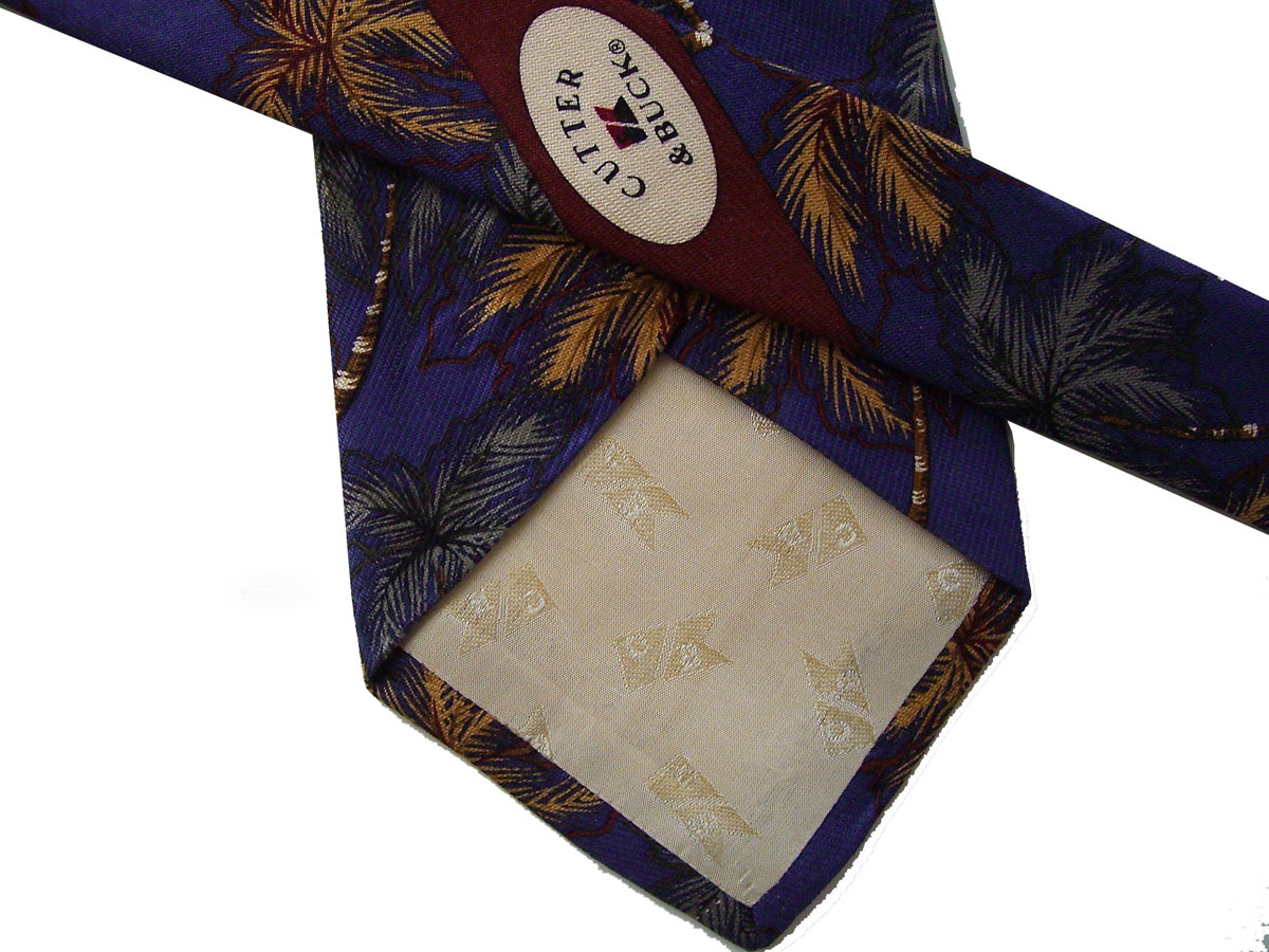 men's designer ties cutter & buck tie 100% silk tie neck wear made in USA floral - Image 7