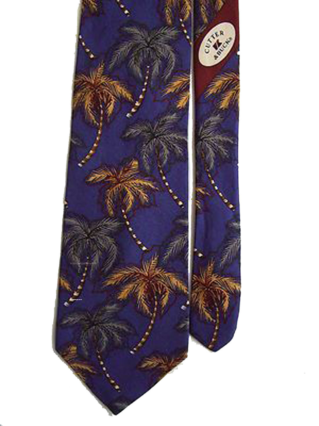 men's designer ties cutter & buck tie 100% silk tie neck wear made in USA floral