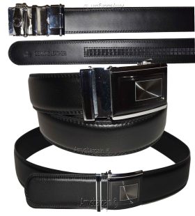men's leather belt size M genuine leather black belt men's quick-lock belt