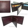 men's wallet woven printed leather new man's bi-fold wallet 2 bill slots 9 card