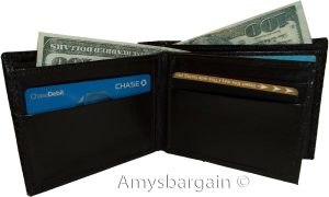 men's wallet woven printed leather new man's bi-fold wallet 2 bill slots 9 card - Image 13