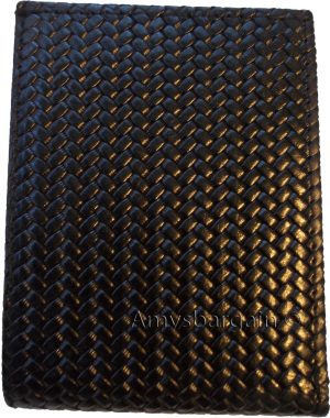 men's wallet woven printed leather new man's bi-fold wallet 2 bill slots 9 card - Image 4