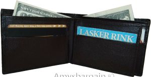 men's wallet woven printed leather new man's bi-fold wallet 2 bill slots 9 card - Image 9
