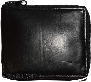 men's zip around leather wallet 6 credit card id coin case bill slots bn wallet - Image 3