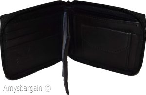 men's zip around leather wallet 6 credit card id coin case bill slots bn wallet - Image 6