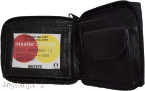 men's zip around leather wallet 6 credit card id coin case bill slots bn wallet - Image 8
