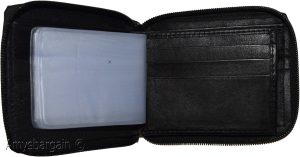 men's zip around leather wallet 6 credit card id coin case bill slots bn wallet - Image 9